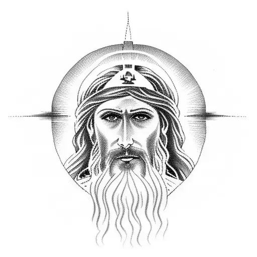 Jesus Christ calming the storm tattoo design idea