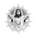 Jesus Christ calming the storm tattoo design idea