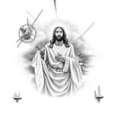 Jesus Christ calming the storm tattoo design idea