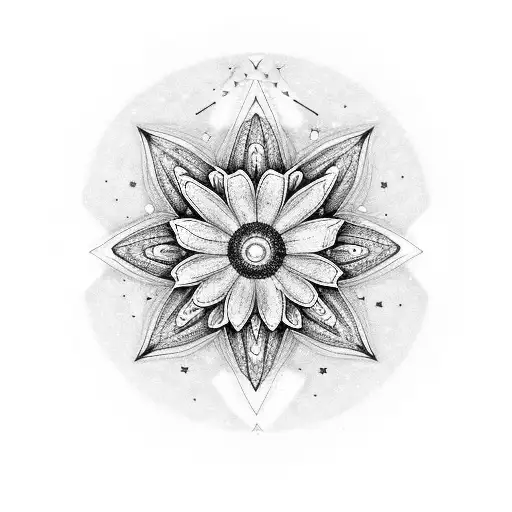 Taurus constellation but instead of flowers stars are daisy and constellation forms a taurus daisy chain tattoo design idea