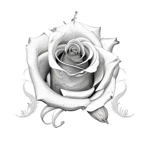 Rose Violet and lily  tattoo design idea