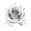Rose Violet and lily  tattoo design idea