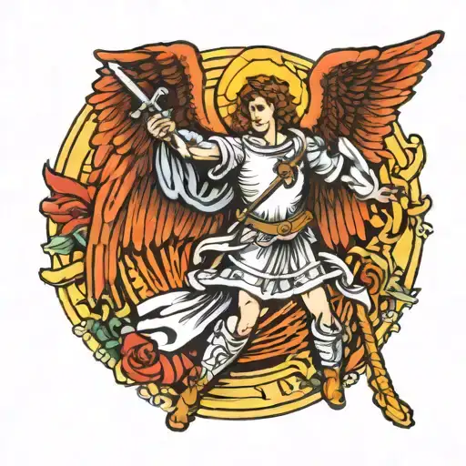 st michael archangel tattoo design idea