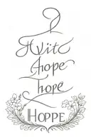 write "hope" horizontal line tattoo design idea