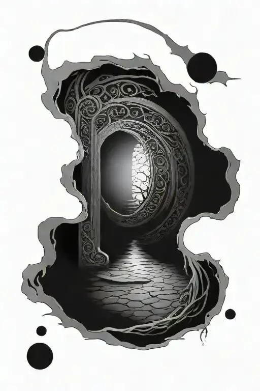 lotr inspired doorway (yingyang subtle) grace healing tattoo design idea