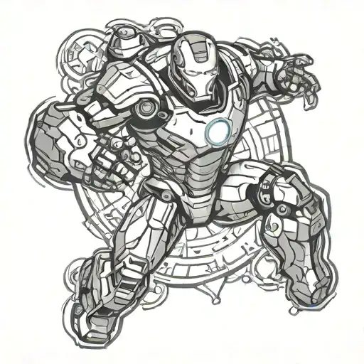 Ironman triathlon symbol merged tattoo design idea