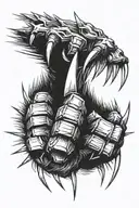 snarling wolverine claws extended tattoo design idea