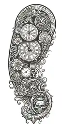 clock inside tattoo design idea