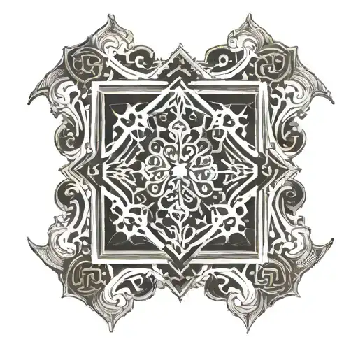 Dark Victorian frame tattoo design idea