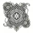Dark Victorian frame tattoo design idea