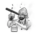Bartender creating a special drink with flair tattoo design idea