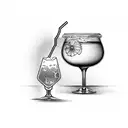 Bartender creating a special drink with flair tattoo design idea