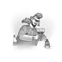 Bartender creating a special drink with flair tattoo design idea