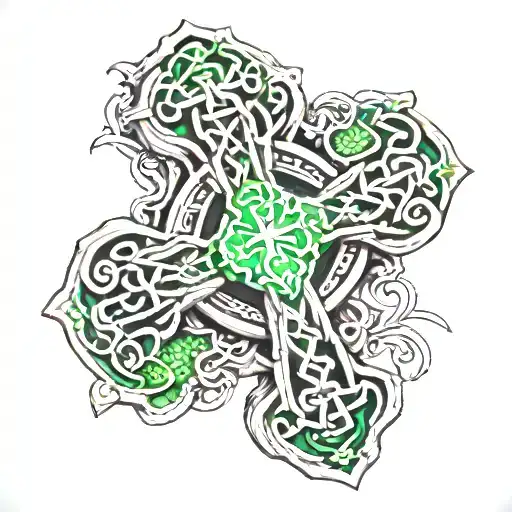 Irish Celtic cross tattoo design idea