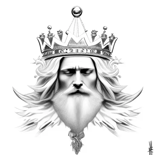 King's Crown, angel tattoo design idea