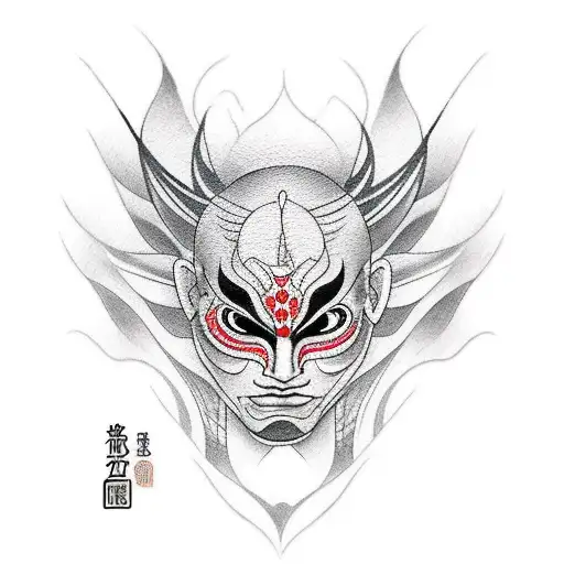 Kabuki mask  tattoo design idea