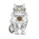 a steampunk cat tattoo design idea