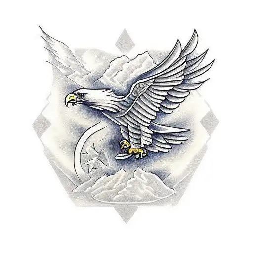 flying eagle shoulder tattoo