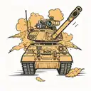 Abrams Tank, police, 3 kids names tattoo design idea