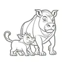 pumba and simba tattoo design idea