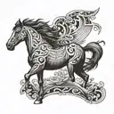 Crazy Horse tattoo design idea