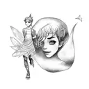 fairy and Peter Pan tattoo design idea