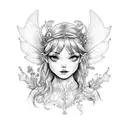 fairy and Peter Pan tattoo design idea