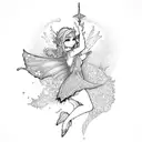 fairy and Peter Pan tattoo design idea
