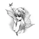 fairy and Peter Pan tattoo design idea