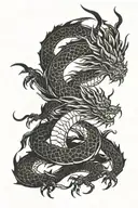 Eastern dragon blackwork design tattoo design idea