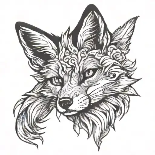 doomed fox tattoo design idea