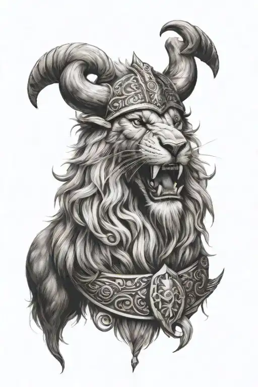 viking lion and a tattoo design idea