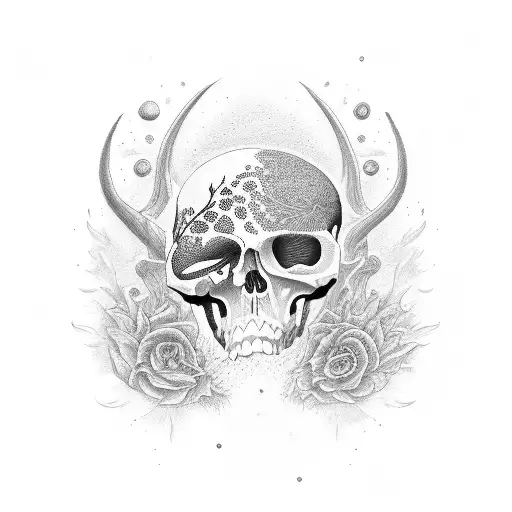 dualism, evolution, nature, and death tattoo design idea
