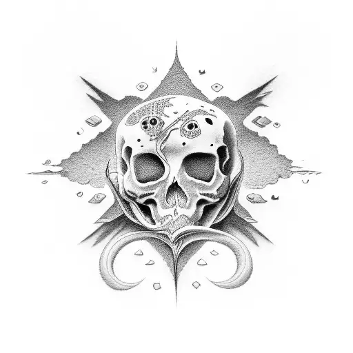 dualism, evolution, and death tattoo design idea