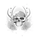 dualism, evolution, nature, and death tattoo design idea