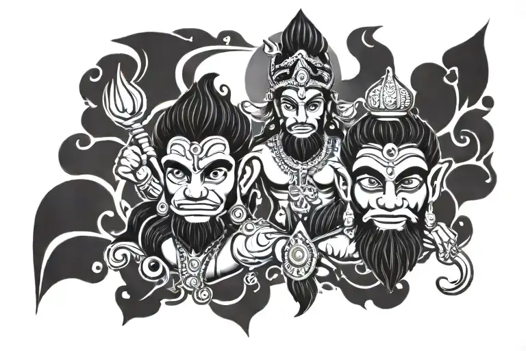 mahadev and hanuman tattoo tattoo design idea
