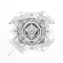 hydra with geometric flair tattoo design idea