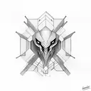 hydra with geometric flair tattoo design idea