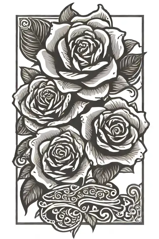roses bible verse tattoo design idea