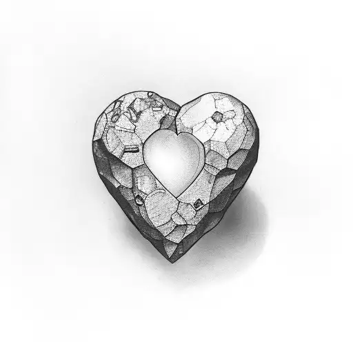 heart stone to heart human tattoo design idea