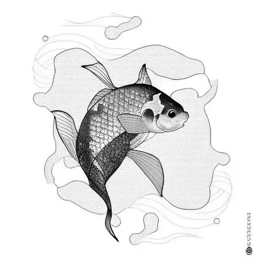 shadow Koi Fish tattoo design idea