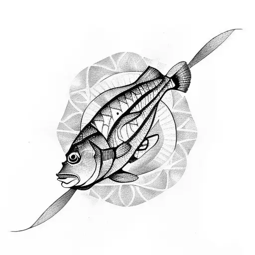 shadow of a fish  tattoo design idea