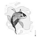 shadow Koi Fish tattoo design idea