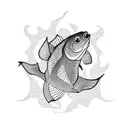 shadow Koi Fish tattoo design idea