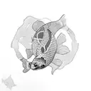 shadow Koi Fish tattoo design idea