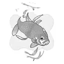 shadow Koi Fish tattoo design idea