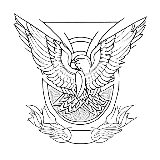 Incorporate the Alfonso name into a minimalist tattoo of an eagle's wings spread wide tattoo design idea
