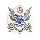 Shooting range target with an eagle eye in the center tattoo design idea