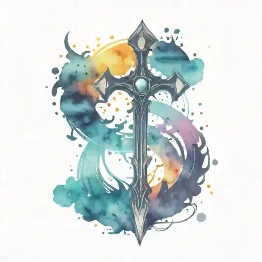 kingdom hearts keyblade inspired tattoo design idea