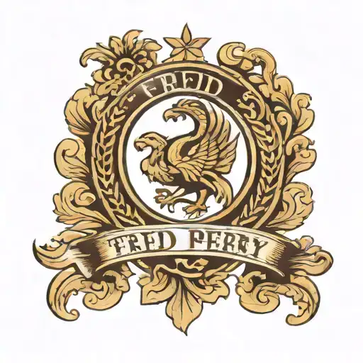 fred perry logo with date of 2.7.1947-3.10.2023 tattoo design idea